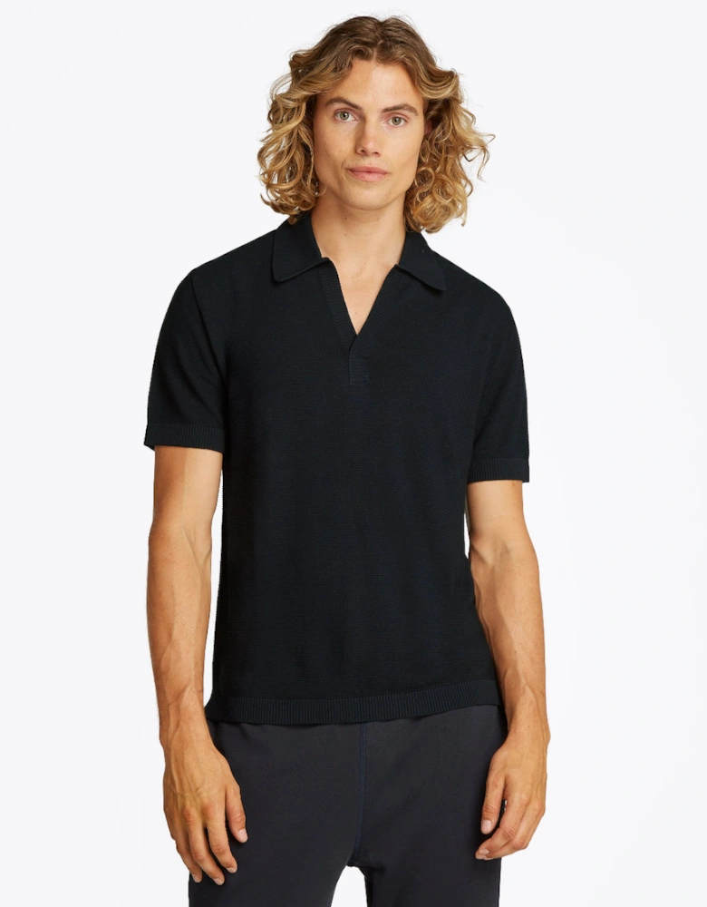 Knitted Polo Shirt Cover-Up, Desert Sky