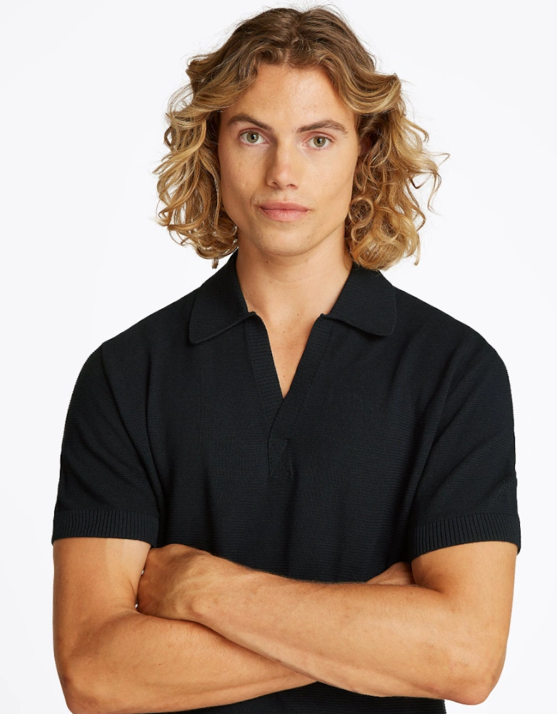 Knitted Polo Shirt Cover-Up, Desert Sky