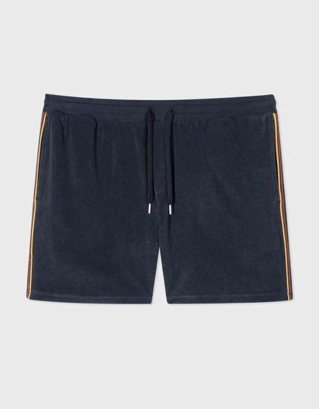 Towel Stripe Lounge Shorts, Blue, 3 of 2