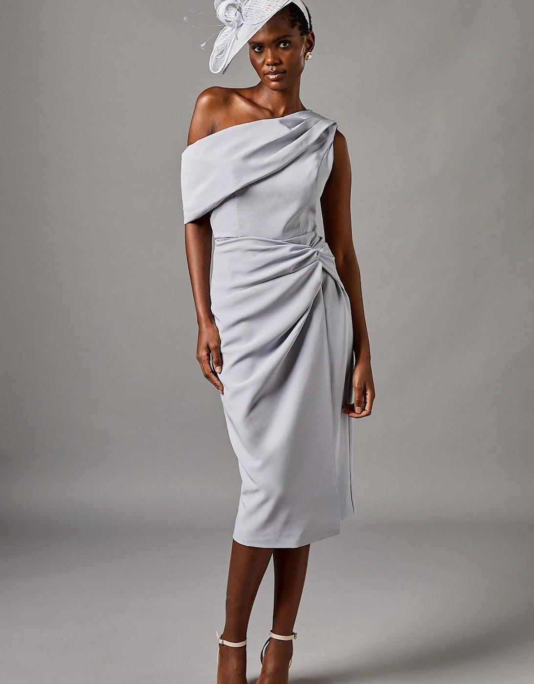 One Shoulder Twist Front Pencil Dress, 2 of 1