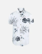 Off White/ Pink Flower