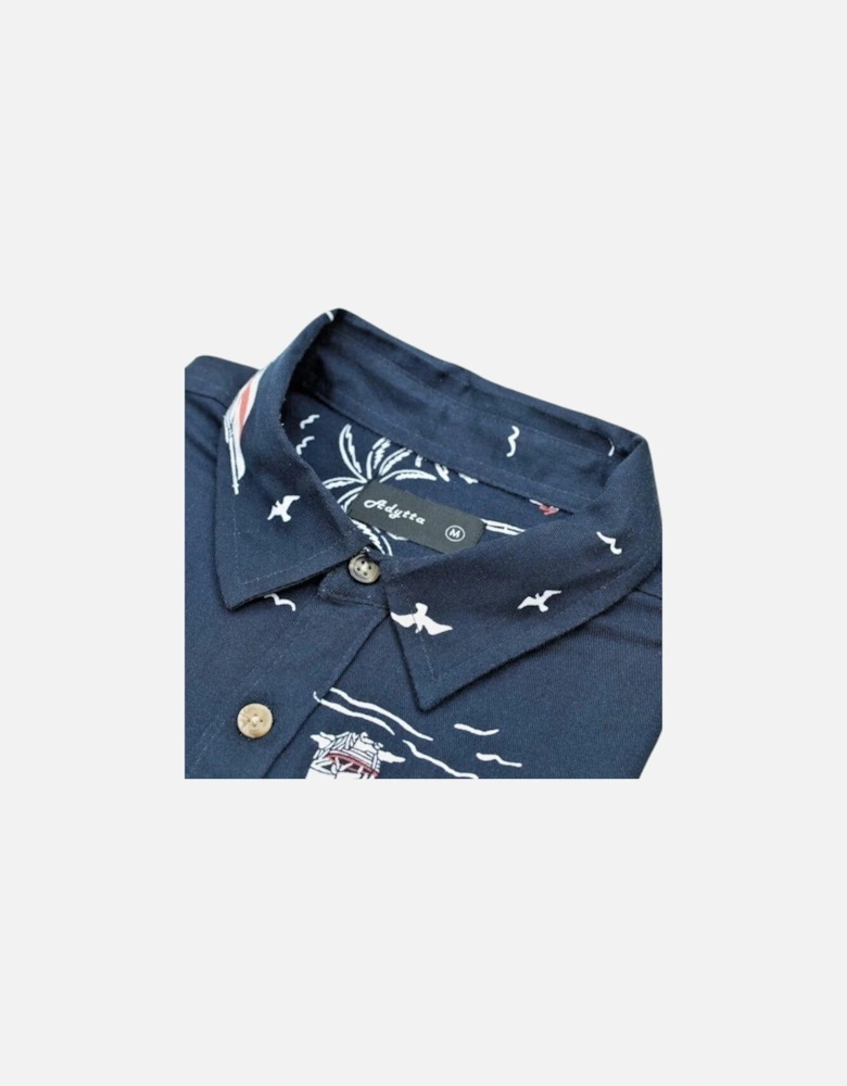 Mens Hawaiian Shirts Aloha Summer Casual Beach Holiday Viscose Floral Shirts Top