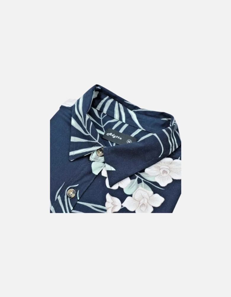 Mens Hawaiian Shirts Aloha Summer Casual Beach Holiday Viscose Floral Shirts Top
