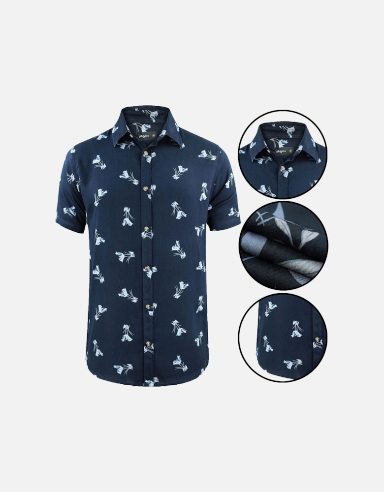 Mens Hawaiian Shirts Aloha Summer Casual Beach Holiday Viscose Floral Shirts Top