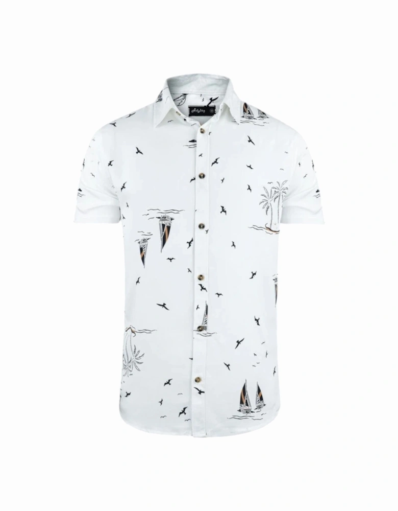 Mens Hawaiian Shirts Aloha Summer Casual Beach Holiday Viscose Floral Shirts Top