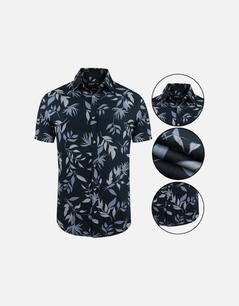 Mens Hawaiian Shirts Aloha Summer Casual Beach Holiday Viscose Floral Shirts Top