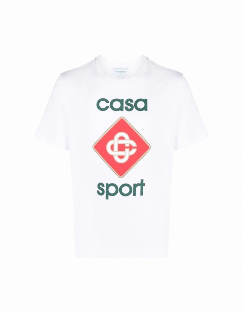 Casa Sports Printed White T-Shirt