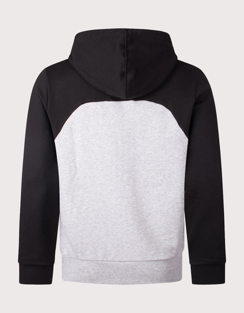 Colour Block Zip Through Hoodie