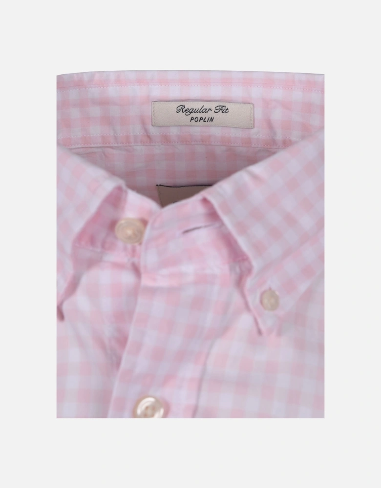 Poplin Gingham Short Sleeve Shirt California Pink