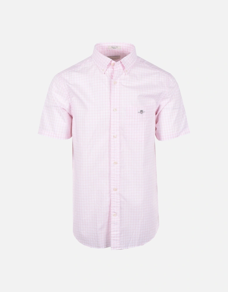 Poplin Gingham Short Sleeve Shirt California Pink