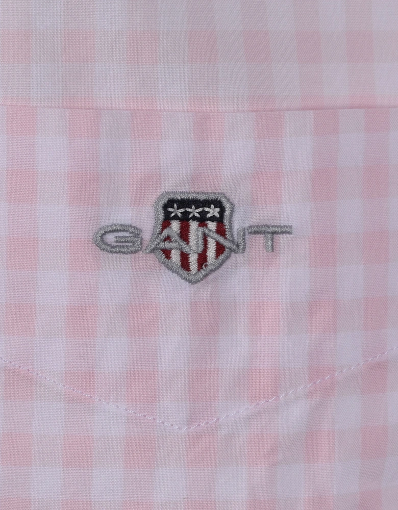 Poplin Gingham Short Sleeve Shirt California Pink