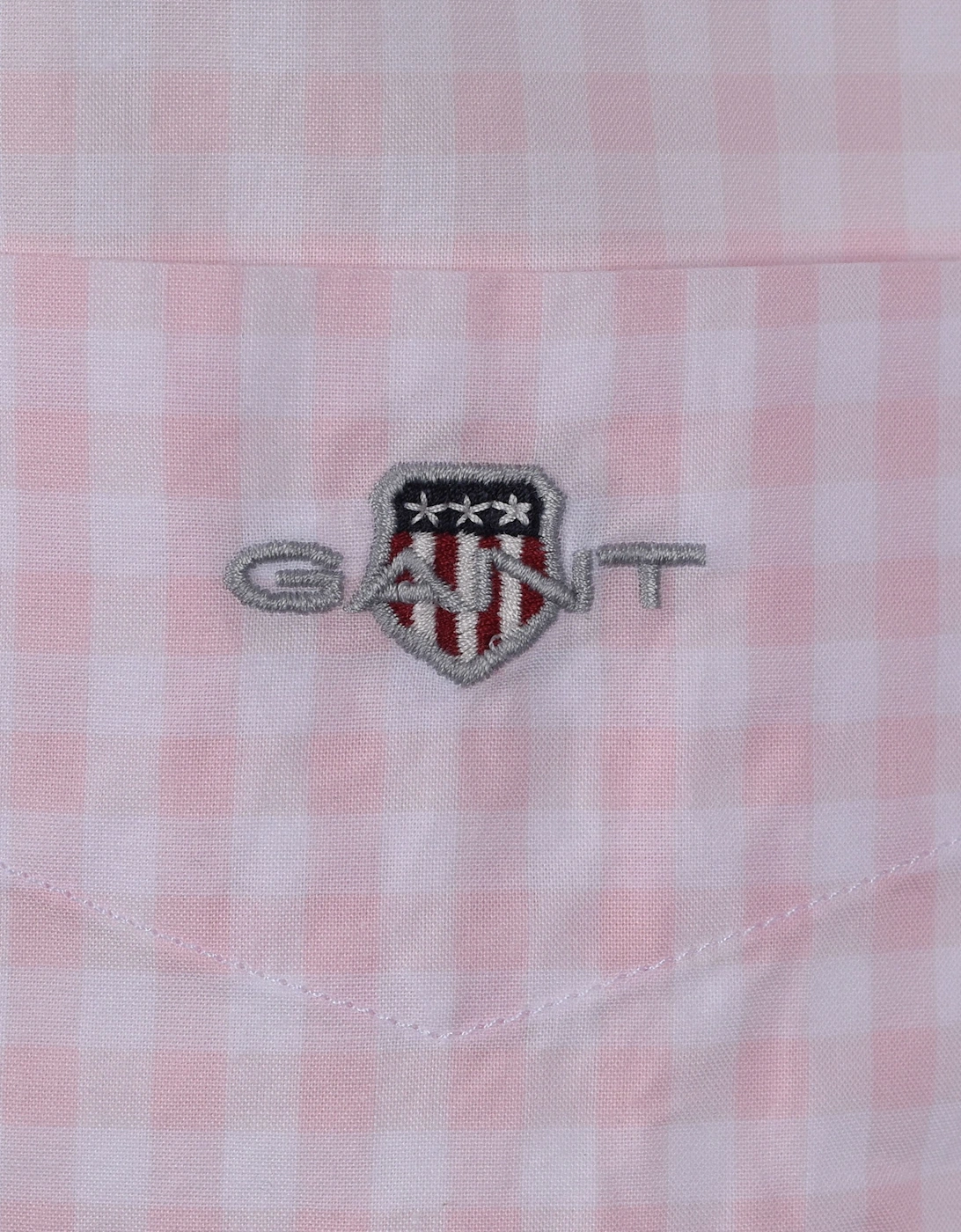 Poplin Gingham Short Sleeve Shirt California Pink