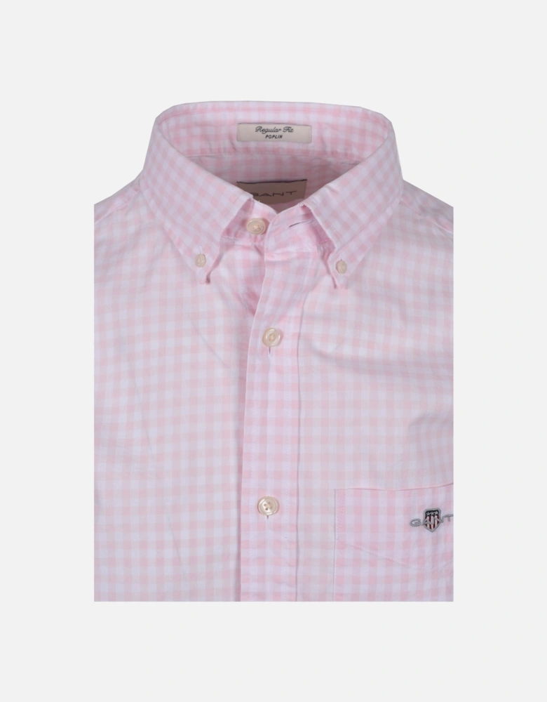 Poplin Gingham Short Sleeve Shirt California Pink