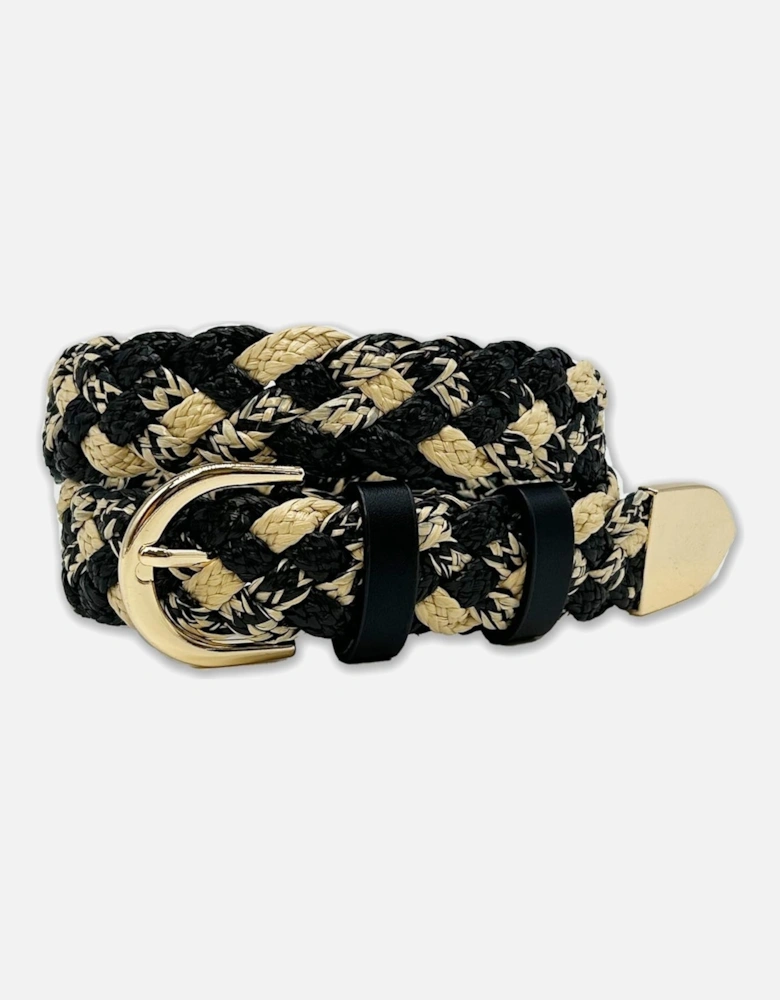 Serena Plaited Belt-Black Mix
