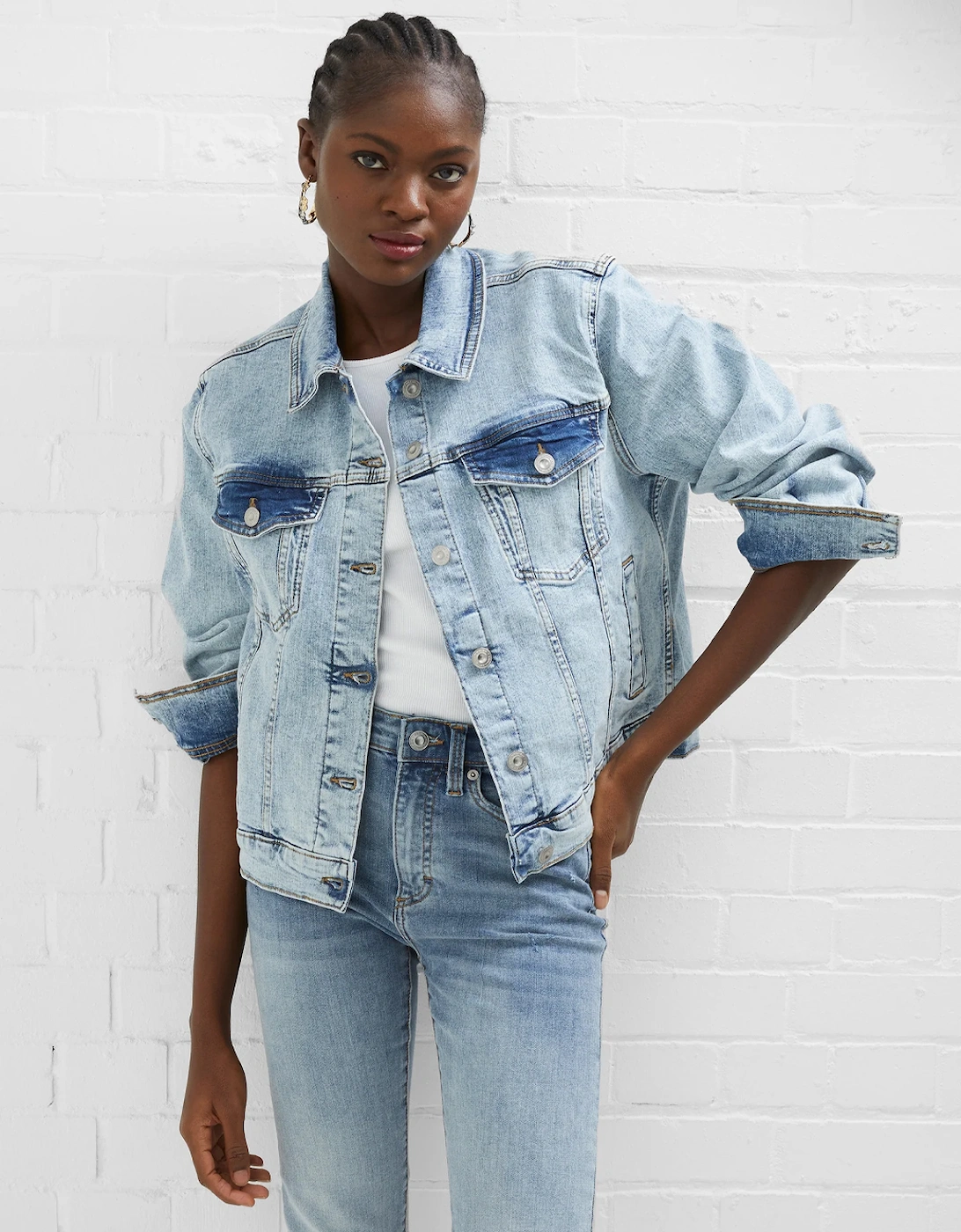 Stretch Trucker Jacket Bleached Out, 6 of 5