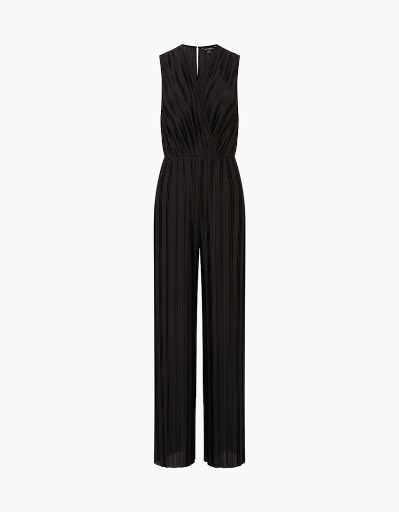 Ronnie Pleated V-neck Jumpsuit Blackout