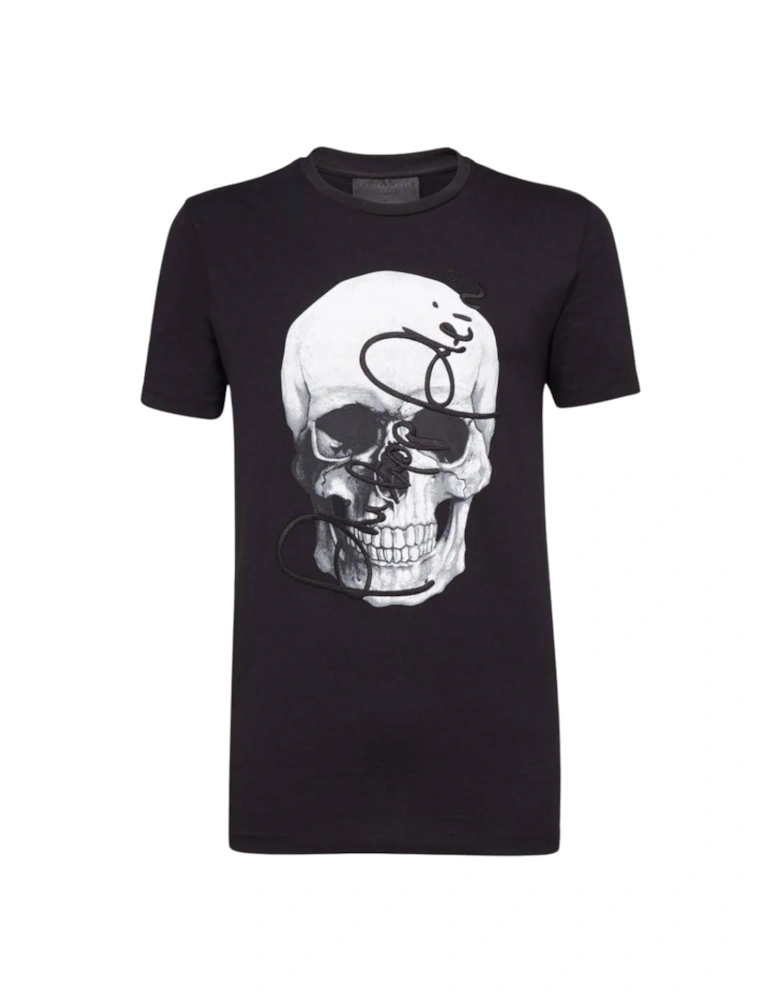 Signature Skull Design Black T-Shirt