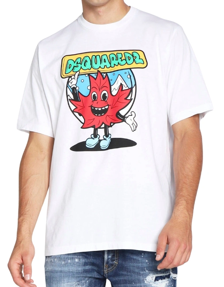 Maple Leaf On Front White T-Shirt