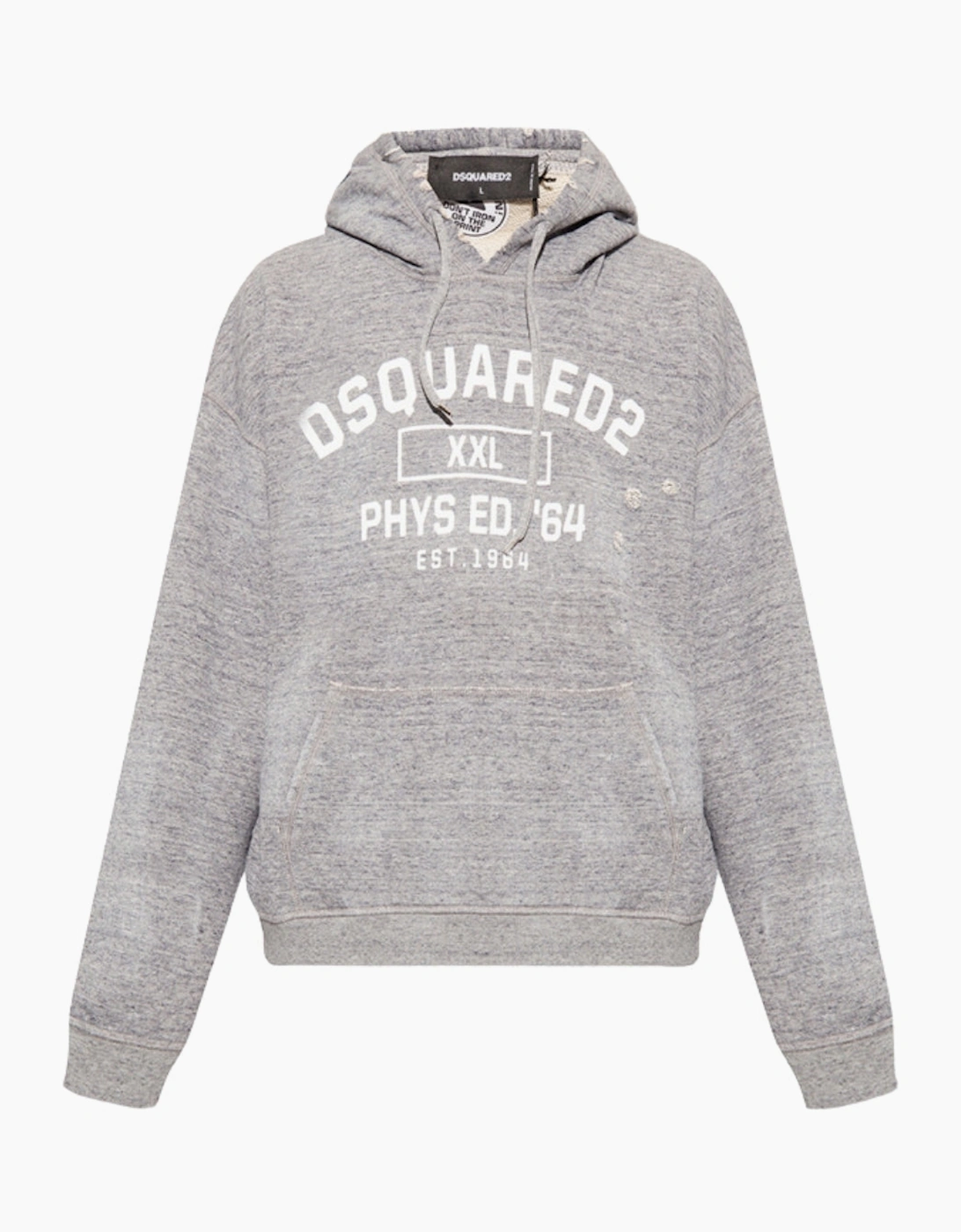Dsquared2 Men's Grey Phys Ed Design Marl Hoodie - Size: 38