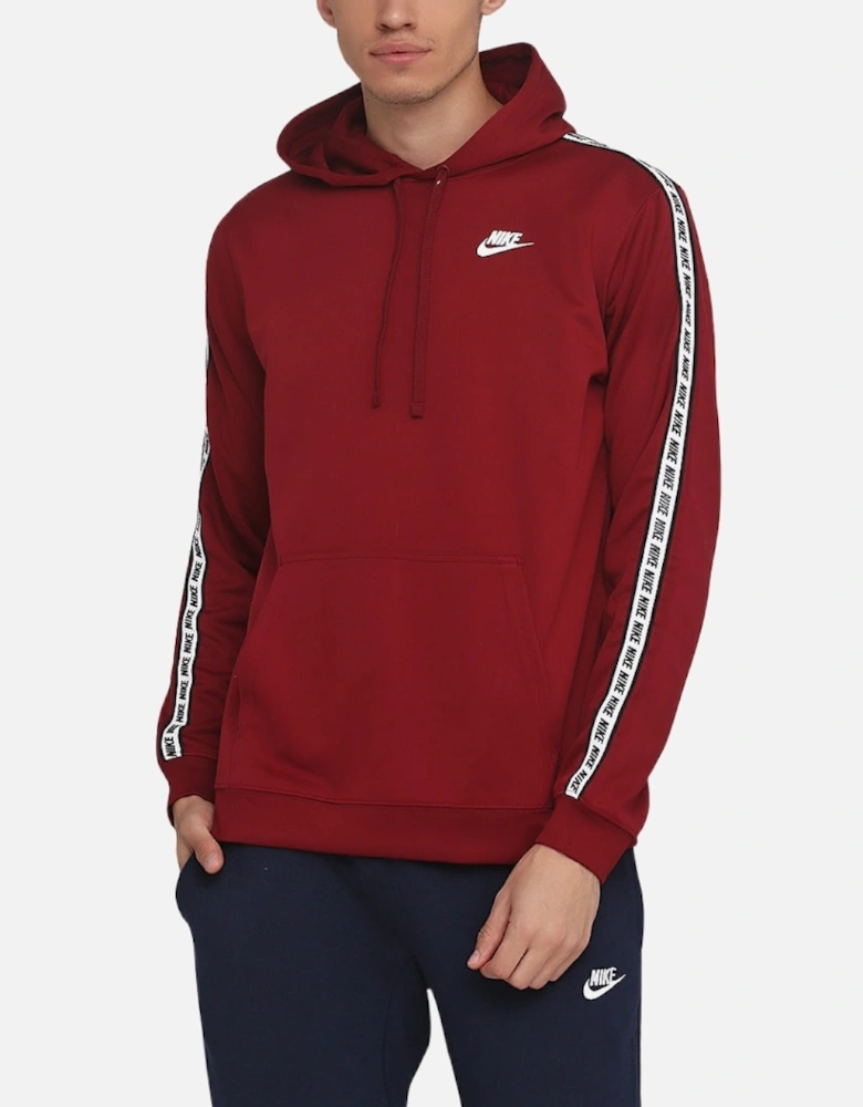 Taped Sleeves Red Hoodie