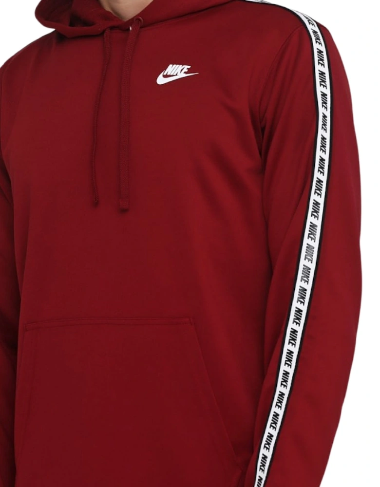 Taped Sleeves Red Hoodie