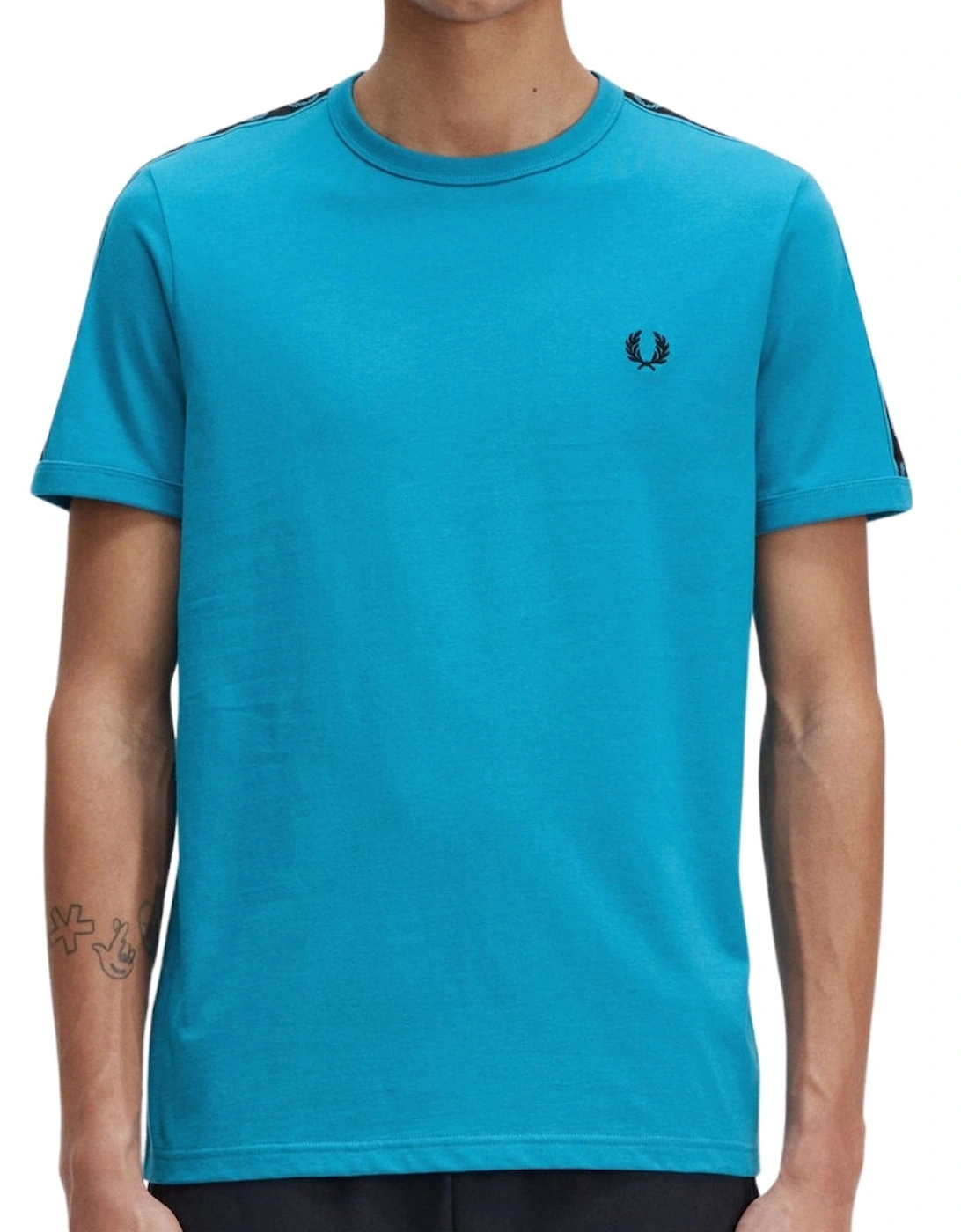 Taped Shoulders Cyber Blue T-Shirt, 2 of 1