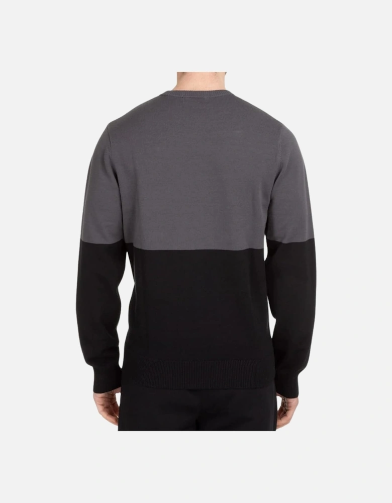 Colour Block Gunmetal Grey Jumper