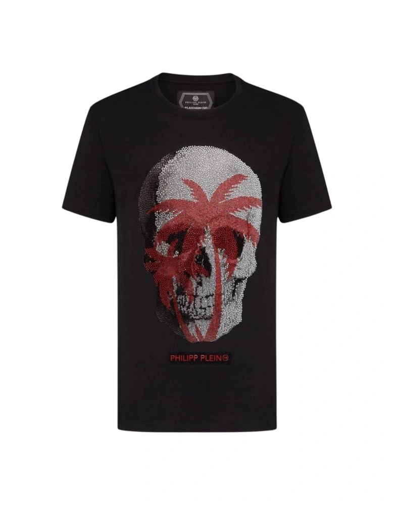 Large Skull Motif Black T-Shirt