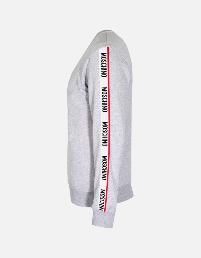 Taped Sleeves Grey Jumper Mens