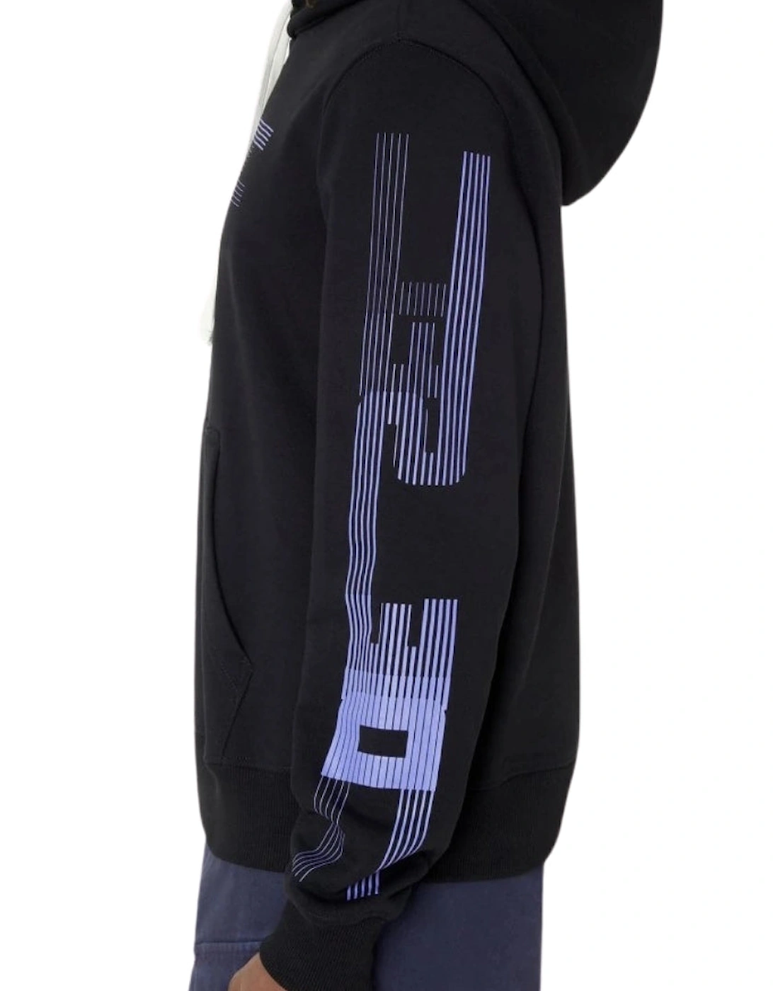 Faded Logo On Chest and Arms Black Hoodie