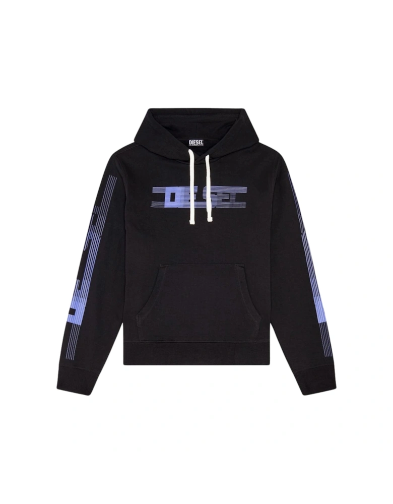 Faded Logo On Chest and Arms Black Hoodie