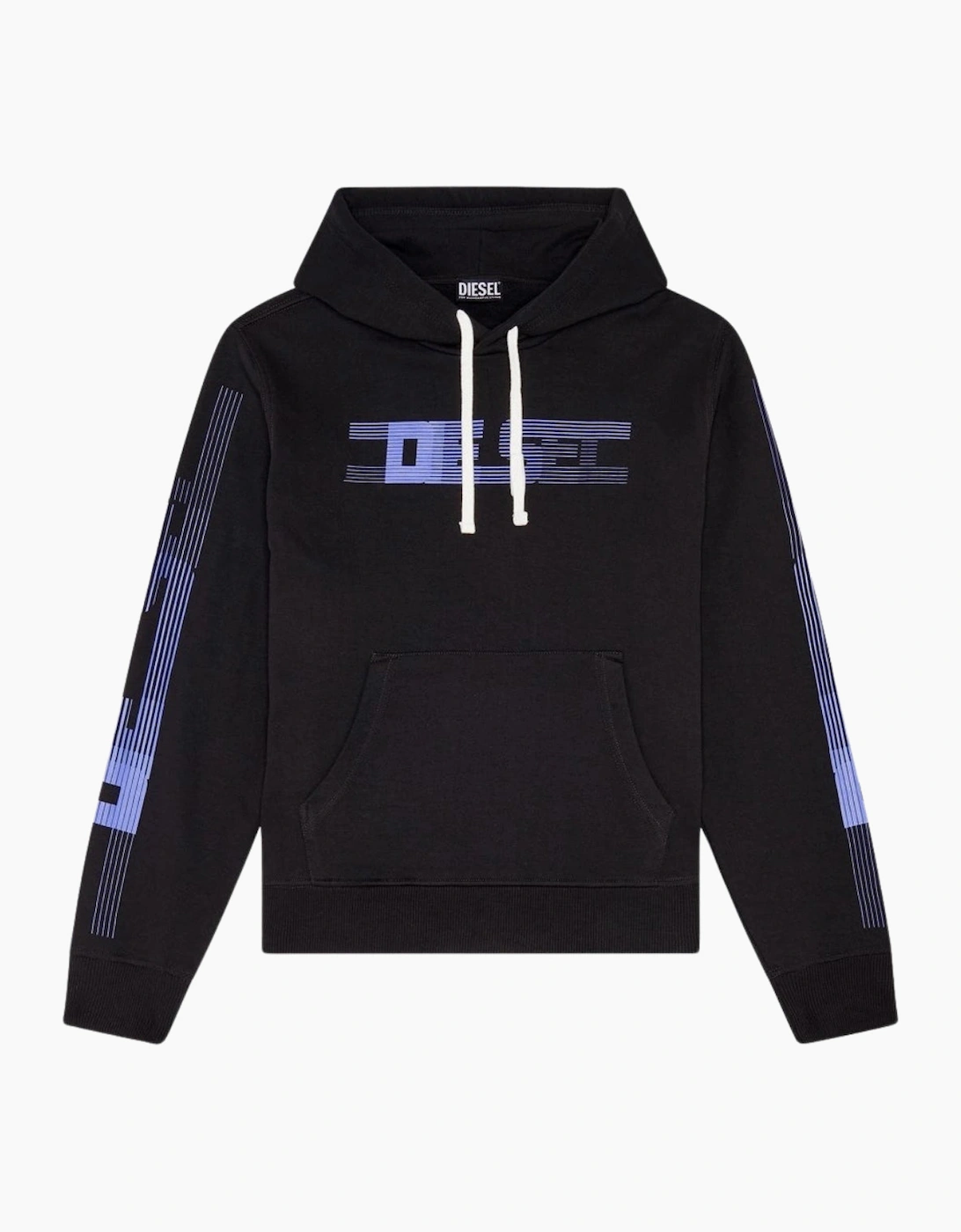 Diesel Men's Black Faded Logo On Chest And Arms Hoodie - : 42 Xl