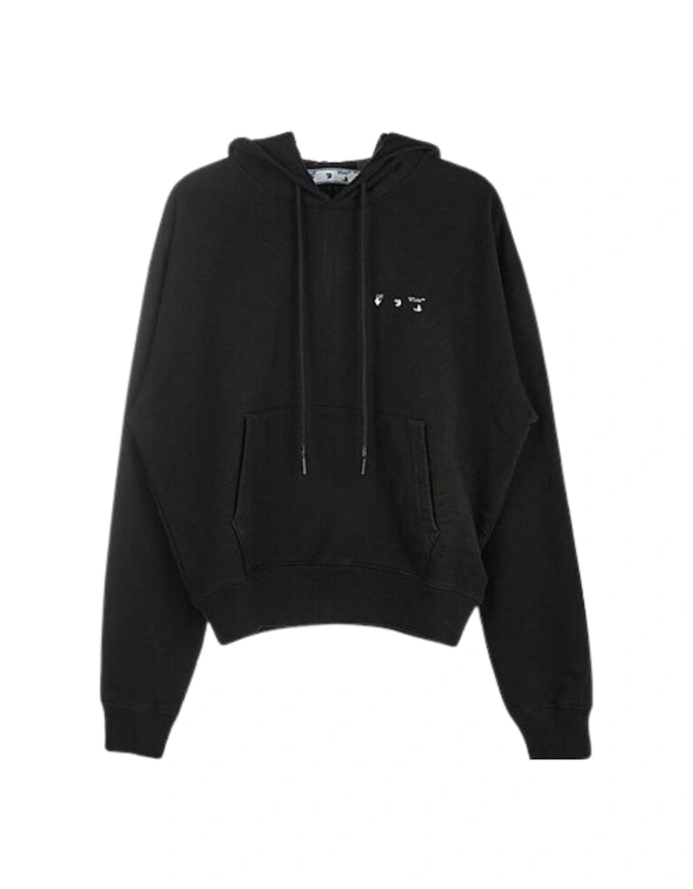 Black Monotone Logo On Back Black Hoodie