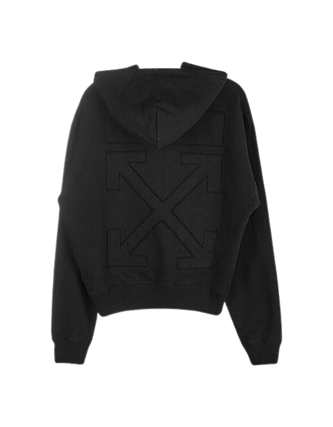 Black Monotone Logo On Back Black Hoodie