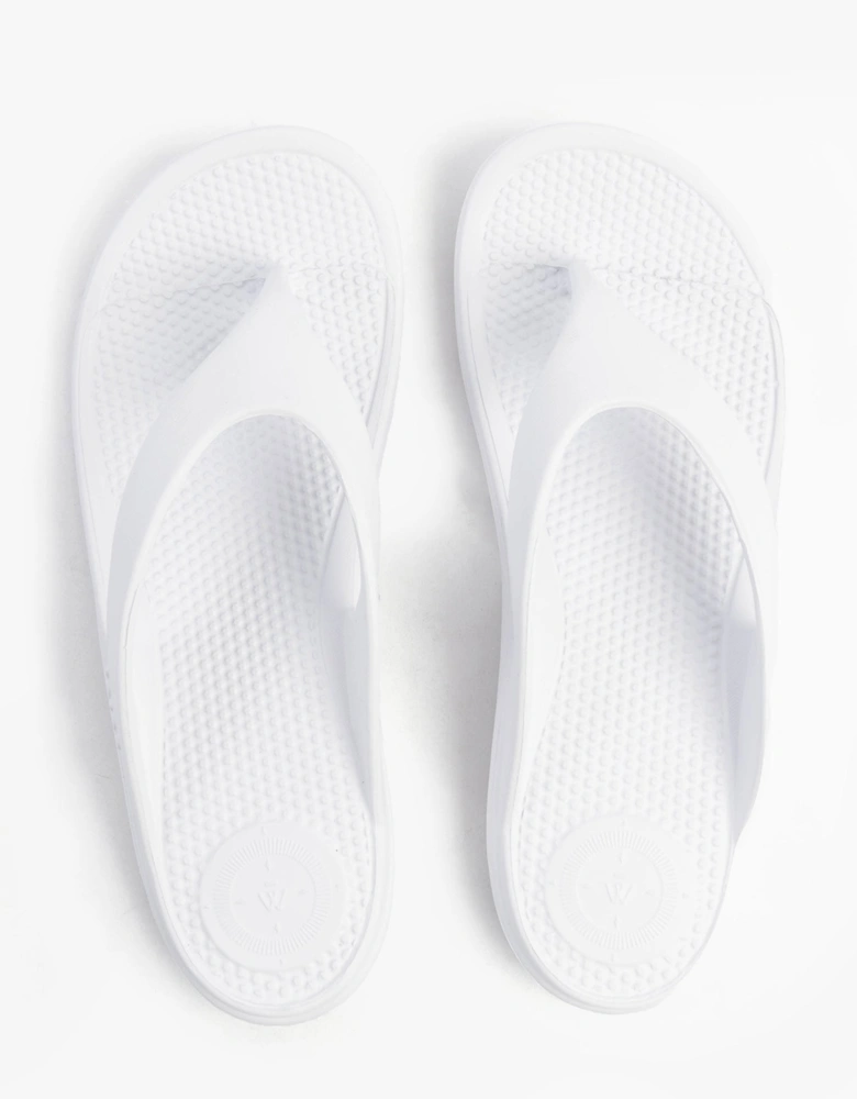 0350FWHI Womens Toe Post Sandals White