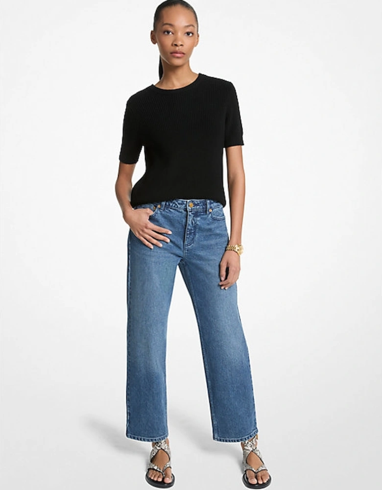 Straight-Leg Stretch Denim Jean