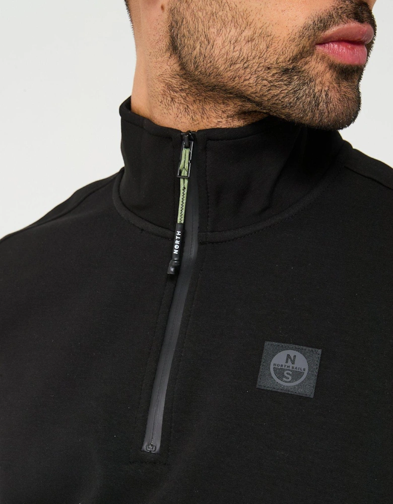 Tech Quarter Zip Sweat - Black