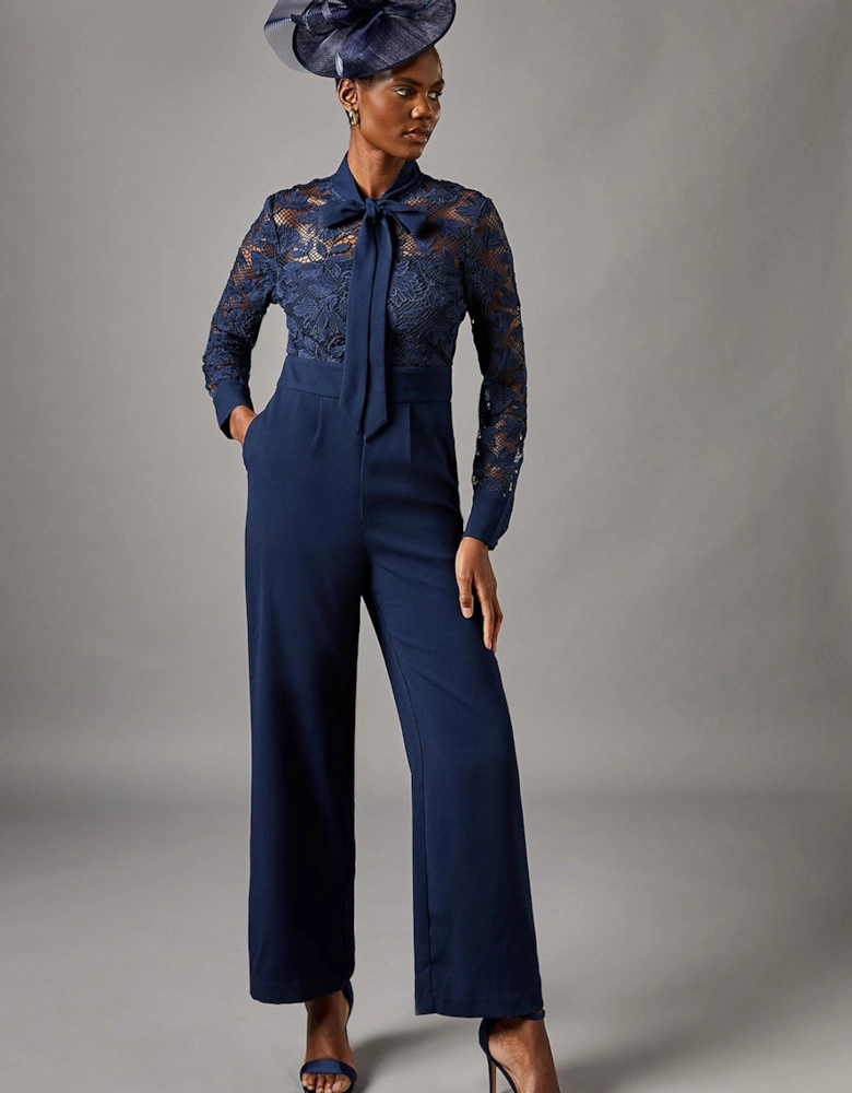 Lace Tie Neck Jumpsuit