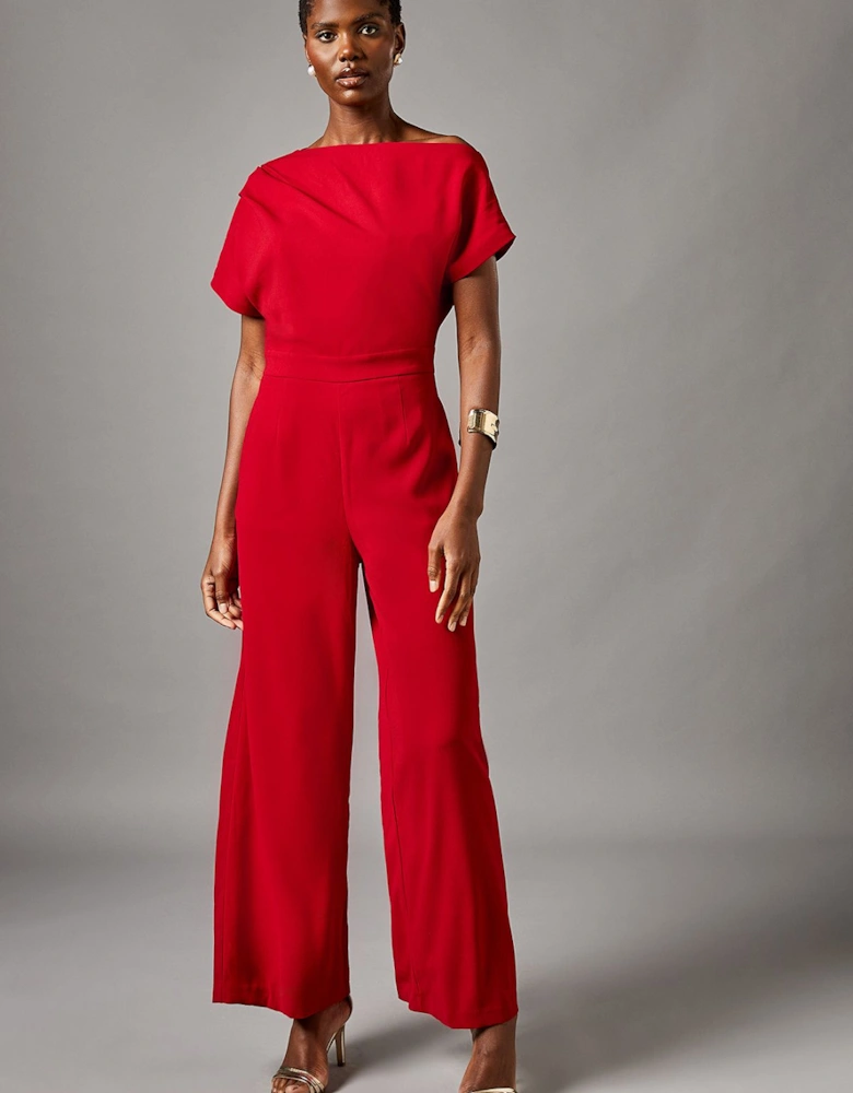 Pleat Off The Shoulder Jumpsuit