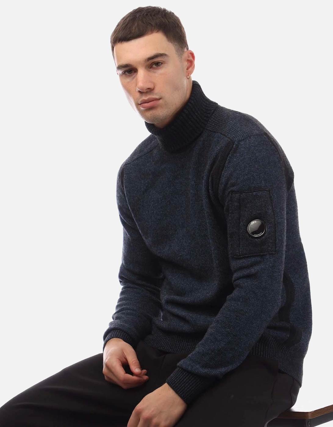 Fleece Knit Roll Neck Sweatshirt