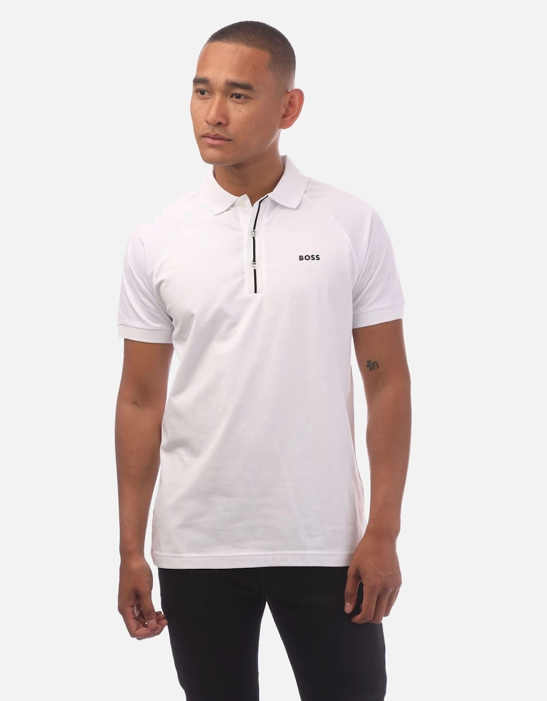 Embossed Stripe Artwork Polo Shirt, 4 of 3