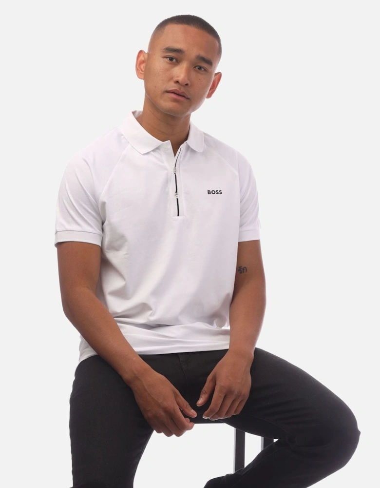 Embossed Stripe Artwork Polo Shirt