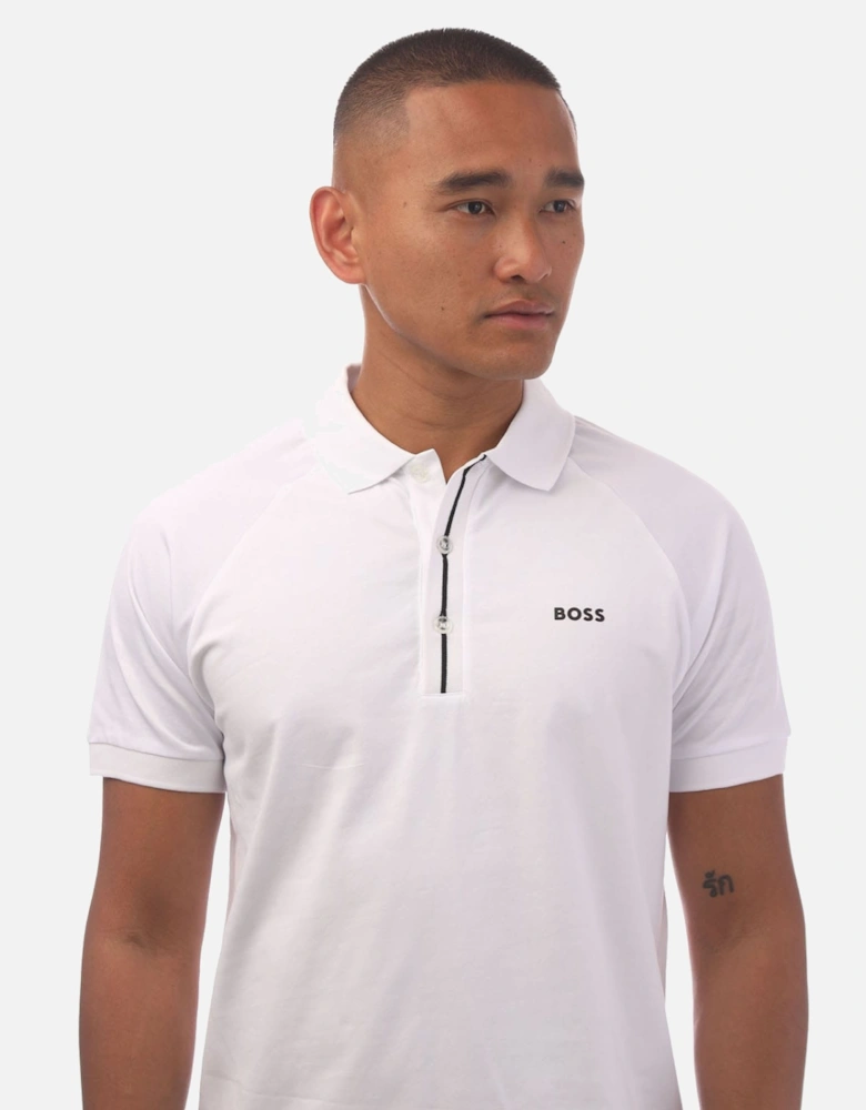 Embossed Stripe Artwork Polo Shirt