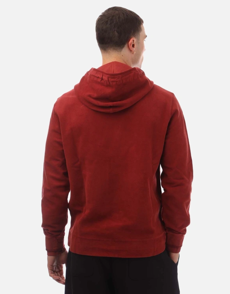 Diagonal Fleece Emerized Hoodie