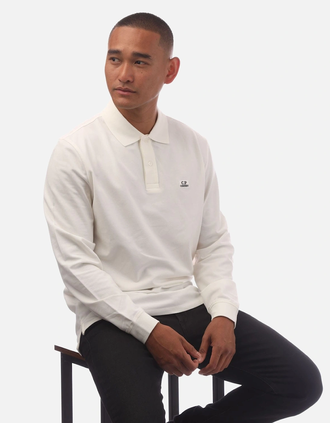 Stretch Piquet Long Sleeve Polo Shirt