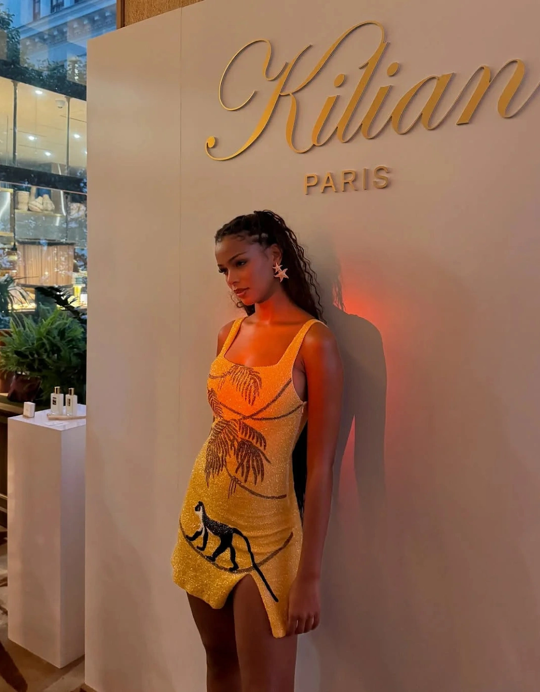 St. Barth Hand-Beaded Crystal Dress - Yellow