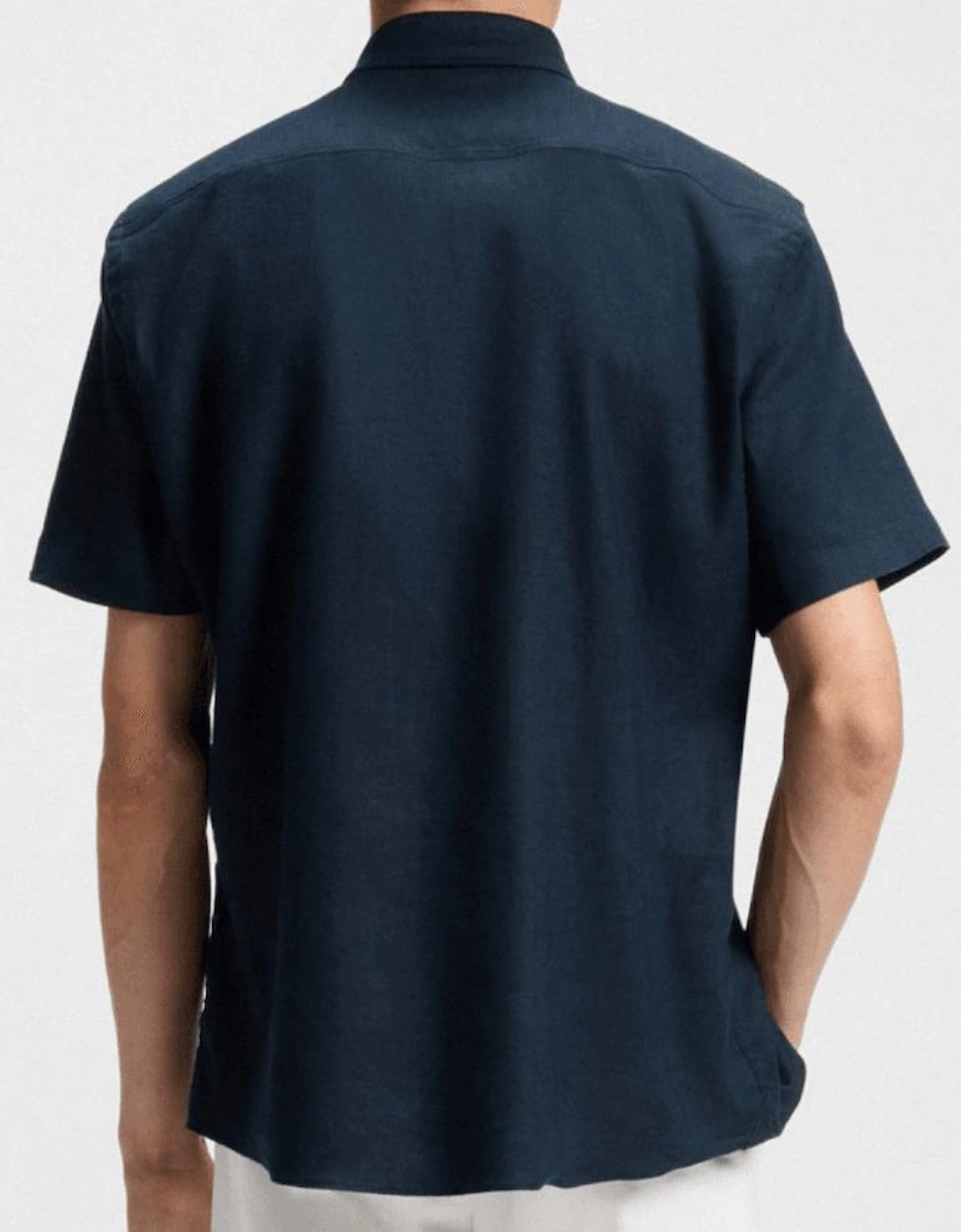 C-Roan Linen Slim Fit Navy Shirt