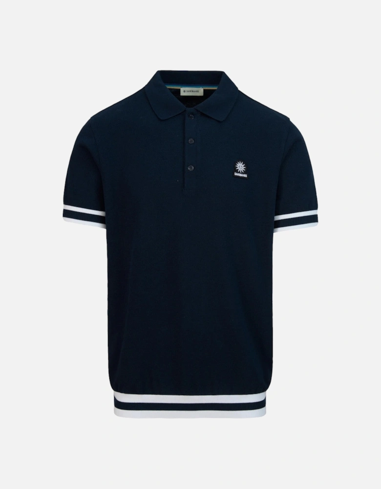 Stripe Hem Polo Shirt Navy