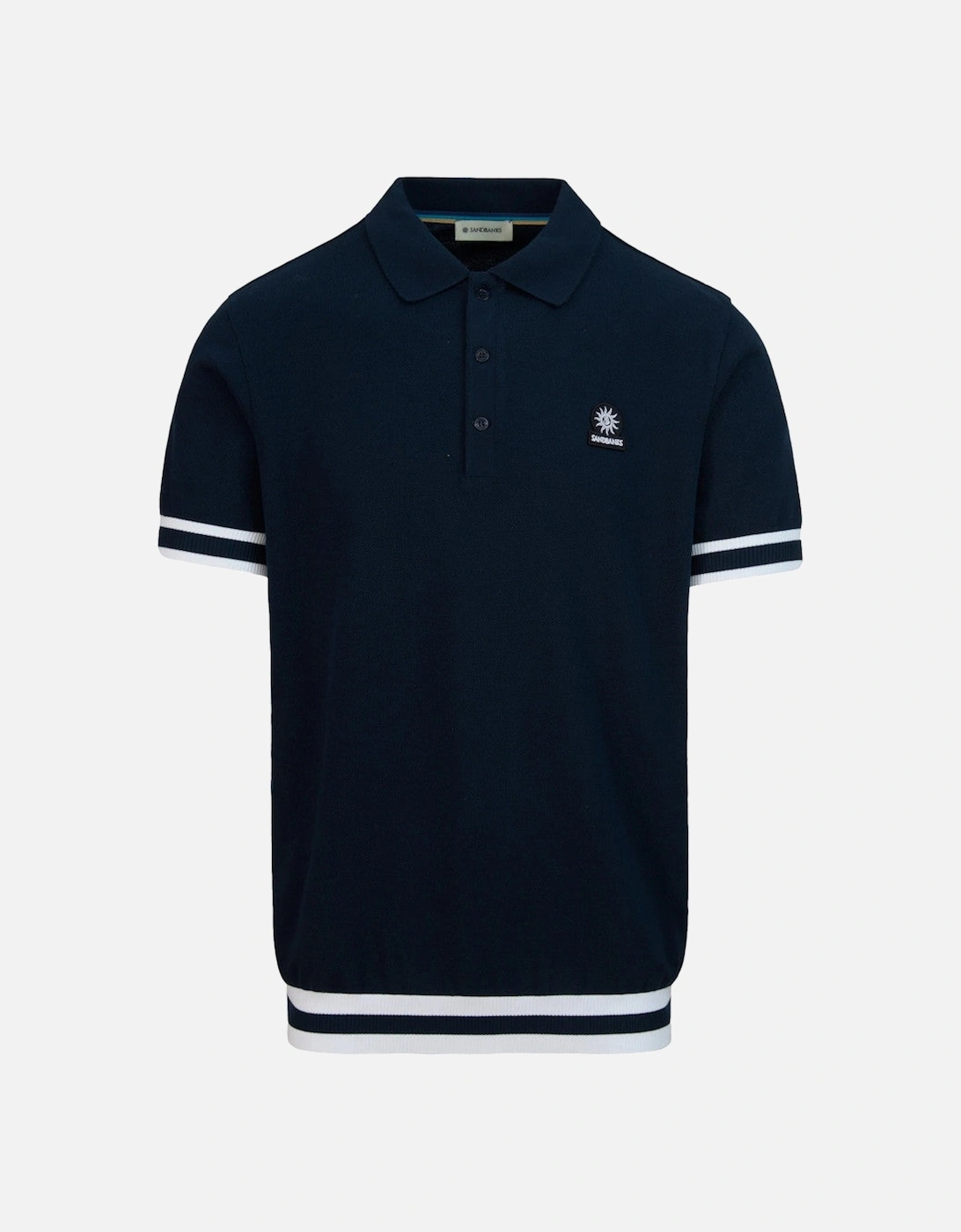 Stripe Hem Polo Shirt Navy, 2 of 1