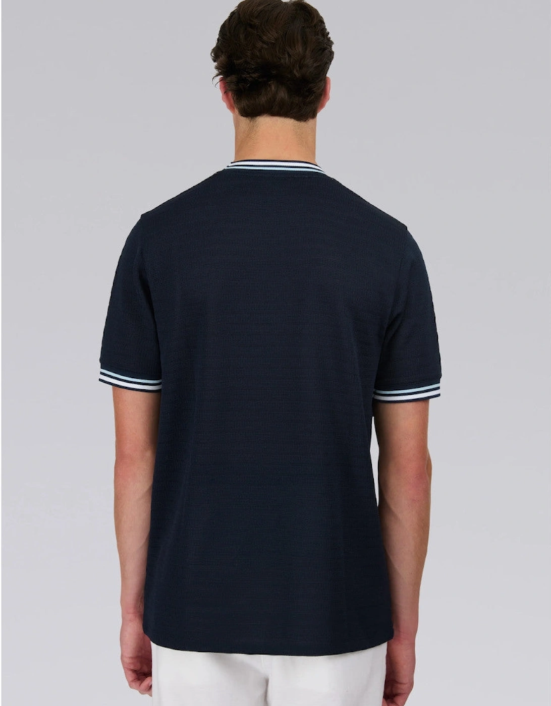 Texture Jacquard T-Shirt Navy